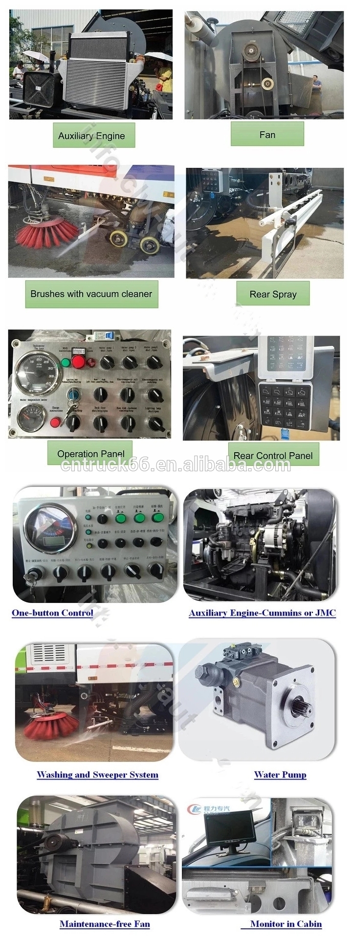  brush sweeper truck Core components introduction