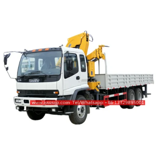 10 pneu ISUZU FVZ 15 ton knuckle Caminhão guindaste com lança dobrável