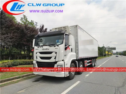 10 roda ISUZU GIGA 25 ton truk kotak berpendingin