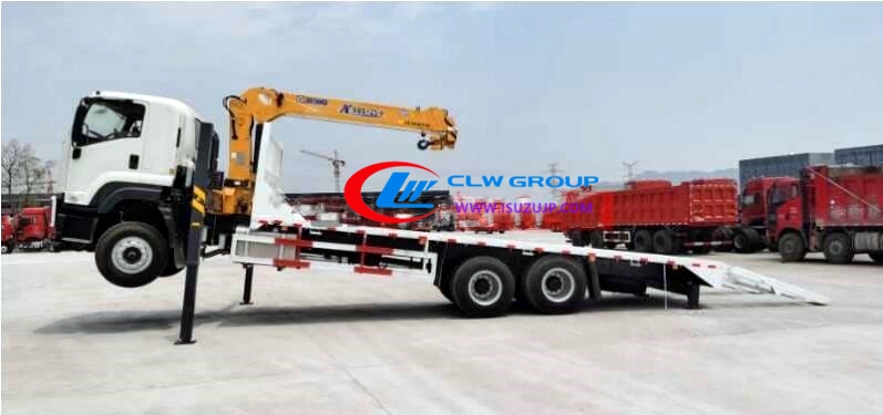 10 wheeler ISUZU 20 tonne flatbed truck crane