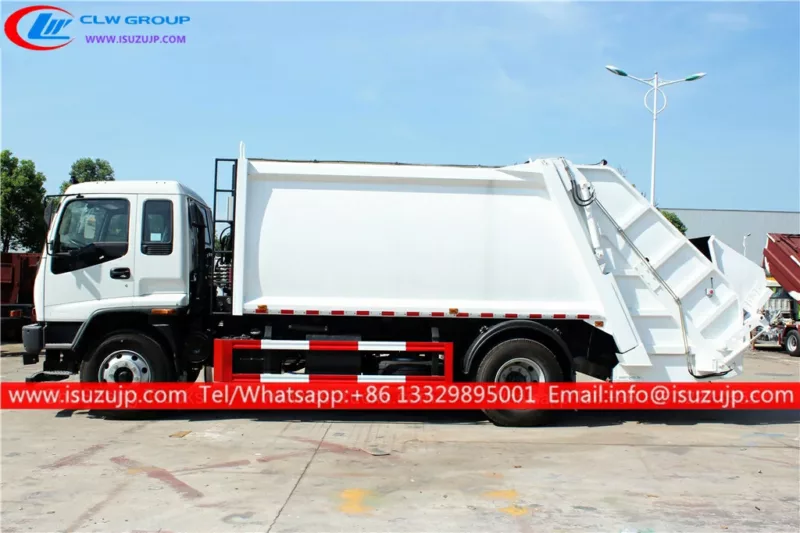 6 wheel ISUZU FVR rear load garbage truck for sale