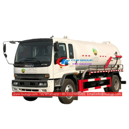 ISUZU 10000L Hindi kinakalawang na asero na vacuum sewage truck