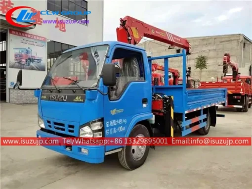 ISUZU 3mt အသေးစား palfinger crane ထရပ်ကားကိုတပ်ဆင်ထားသည်