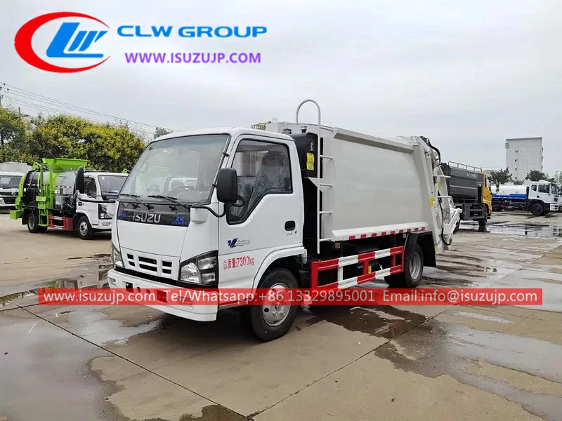ISUZU 6 ton white garbage truck