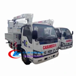 ISUZU 600P 4 ton telescopic truck crane with basket