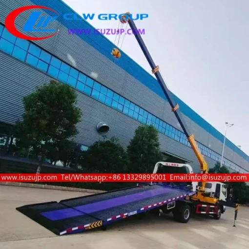 ISUZU ELF 5t tow truck na may ipinagbibiling crane