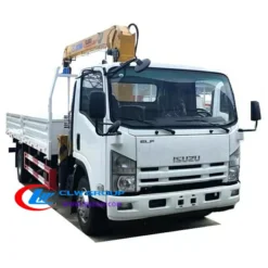 ISUZU ELF Double cabin 3000kg mini truck crane