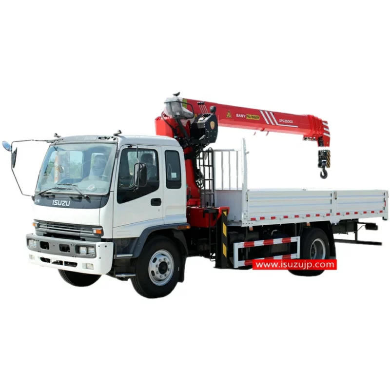 Japan ISUZU unic boom truck crane with Work Bucket for sale Isuzu