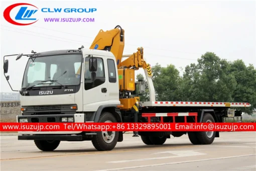 ISUZU FTR 8000kg wrecker tow truck na naka-mount crane