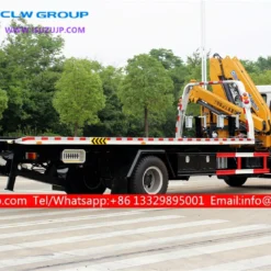 ISUZU FTR flatbed wrecker truck with crane