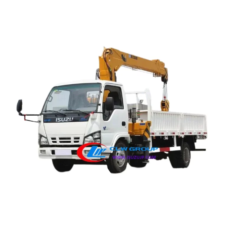 ISUZU NKR small 3 ton truck mounted xcmg crane