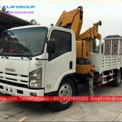 ISUZU NPR 5 ton knuckle boom truck mounted crane