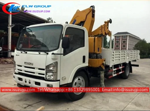 ISUZU NPR 5 ton knuckle boom truk dipasang derek