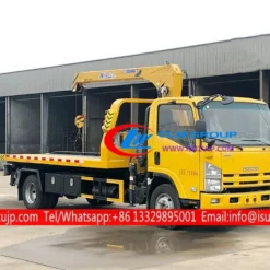 ISUZU towing tilt crane truck