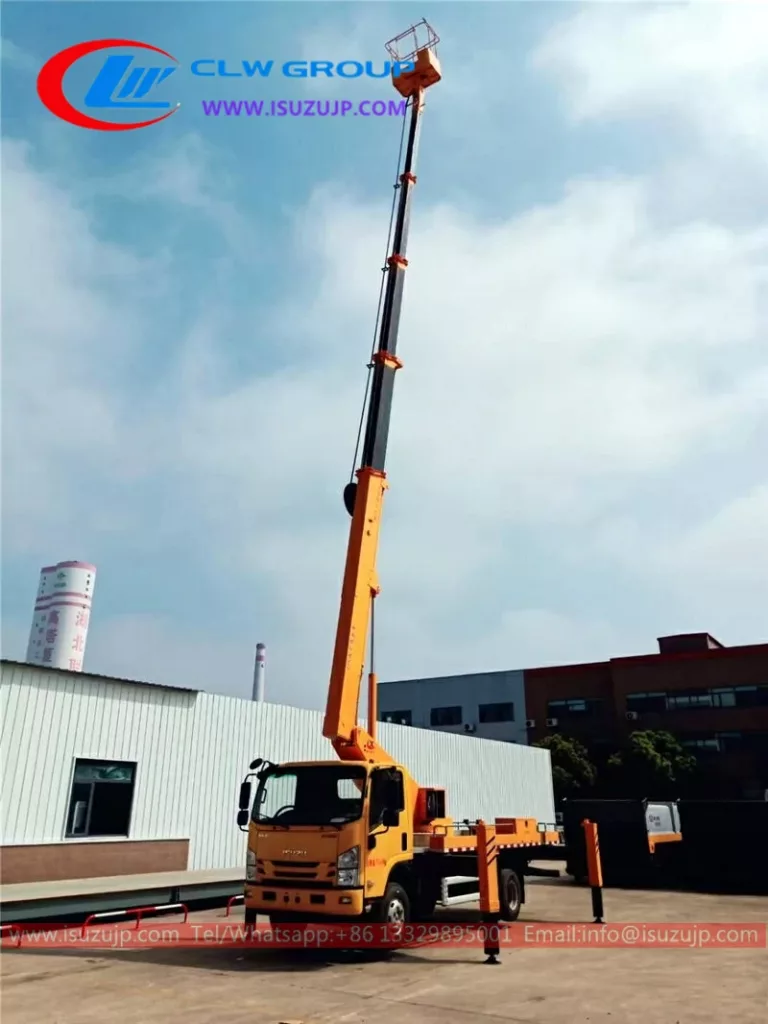 Isuzu aerial platform truck with bucket