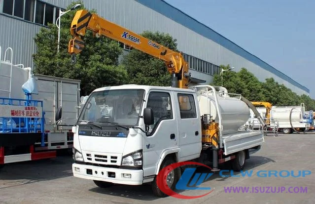 Isuzu double cabin 3t truck mounted crane with a fecal suction function designed for Philippine client