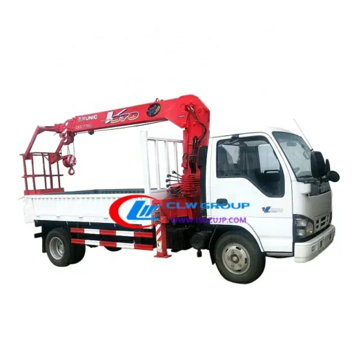 Venda Japão ISUZU unic caminhão guindaste com Work Bucket