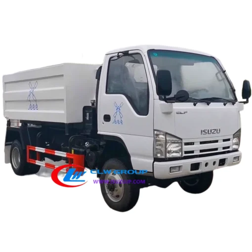 4x4 ISUZU ELF 오프로드 3톤 후크 리프트 트럭 및 쓰레기통 판매