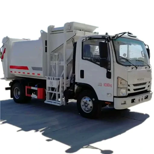 Venda ISUZU 5cbm camião de lixo carregador lateral Colômbia