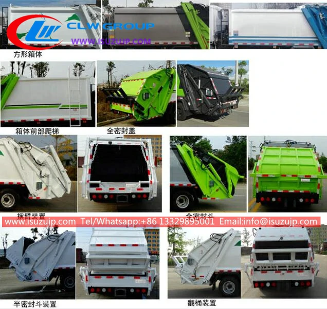 ISUZU 5m3 rear load garbage truck price in Azerbaijan
