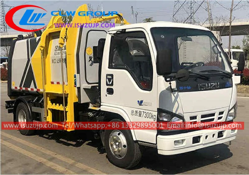 ISUZU 5m3 side loader compactor rubbish truck Bangladesh