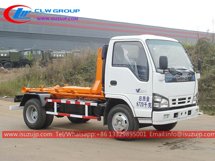 ISUZU 5t hooklift dumpster truck for sale Kyrgyzstan
