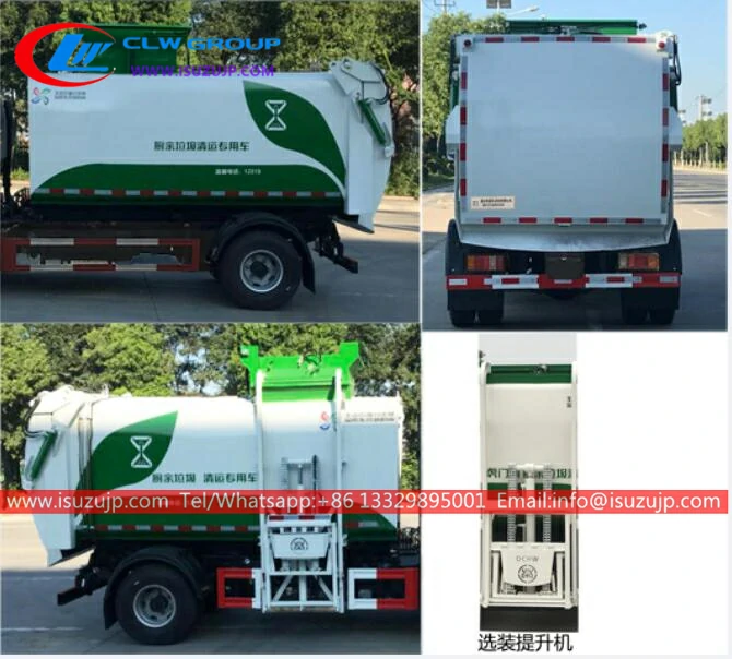 ISUZU 6m3 waste management front loader garbage truck for sale in Tonga