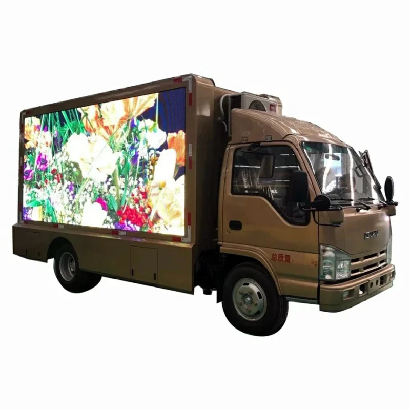 ISUZU ELF mini mobile full color led screen truck
