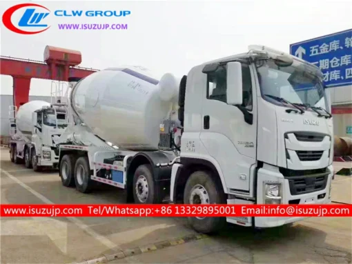 ISUZU GIGA 14m3 자동 적재 콘크리트 믹서 트럭 우즈베키스탄