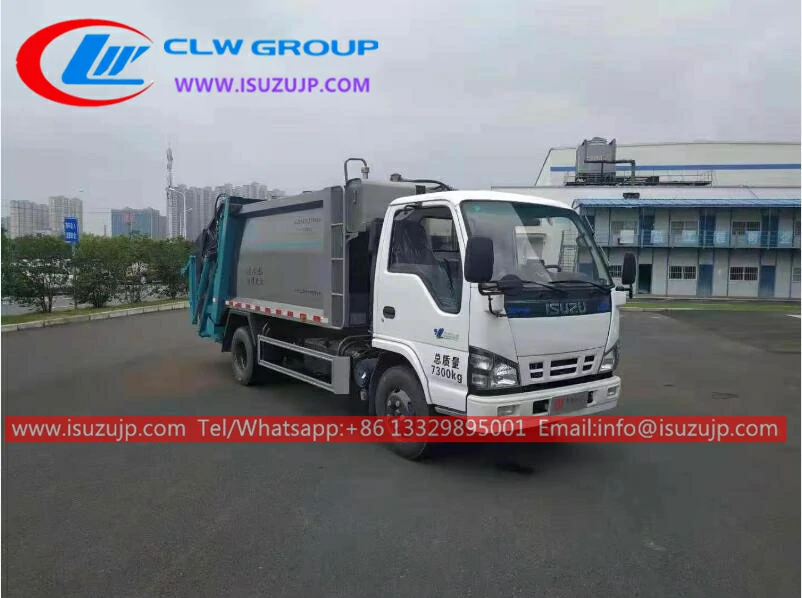 ISUZU NKR 5cbm garbage compactor truck Mongolia