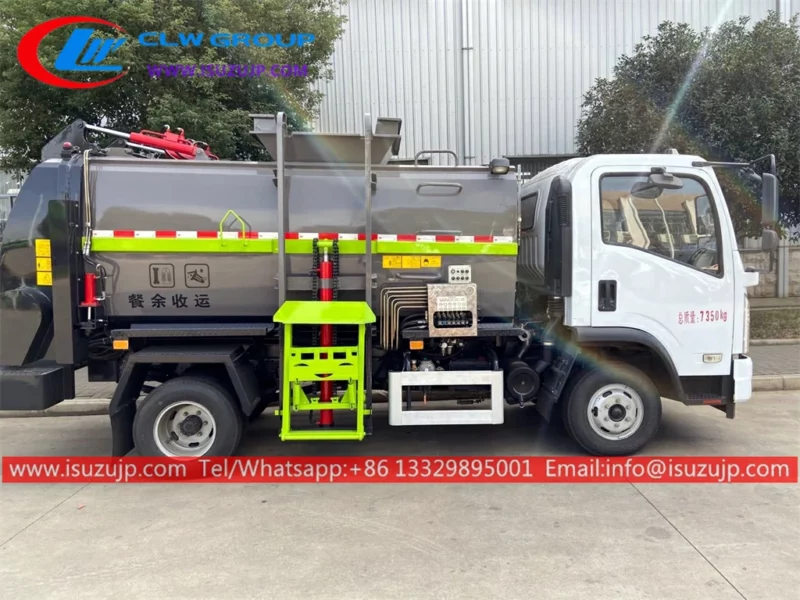ISUZU NQR 5mt side lifting garbage truck for sale Mexico