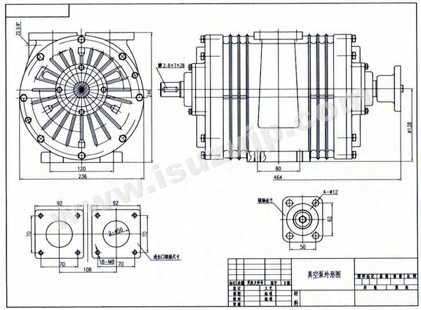 1-2T sewage truck Vacuum pumps Structural design drawings