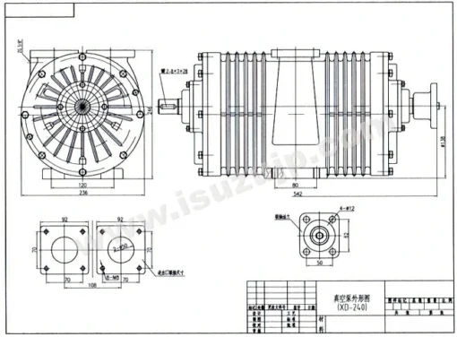 Xe chở nước thải 3-4T Máy bơm chân không Bản vẽ thiết kế kết cấu