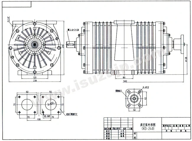 3-4T sewage truck Vacuum pumps Structural design drawings
