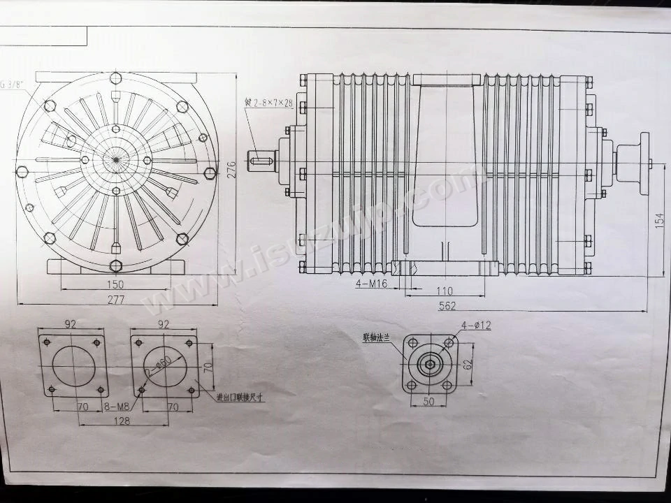 8T sewage truck Vacuum pumps Structural design drawings