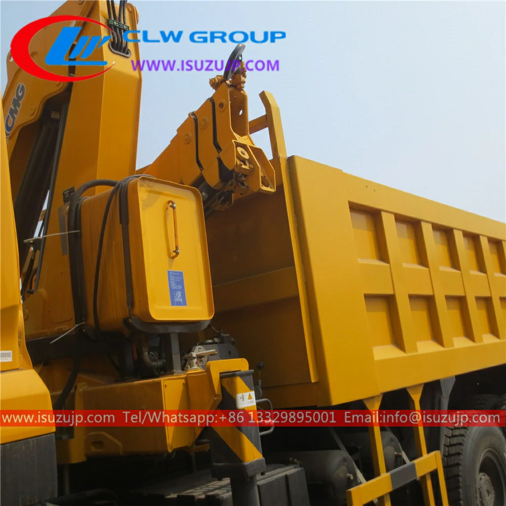 10 wheel Dongfeng dump truck with crane for sale Pakistan