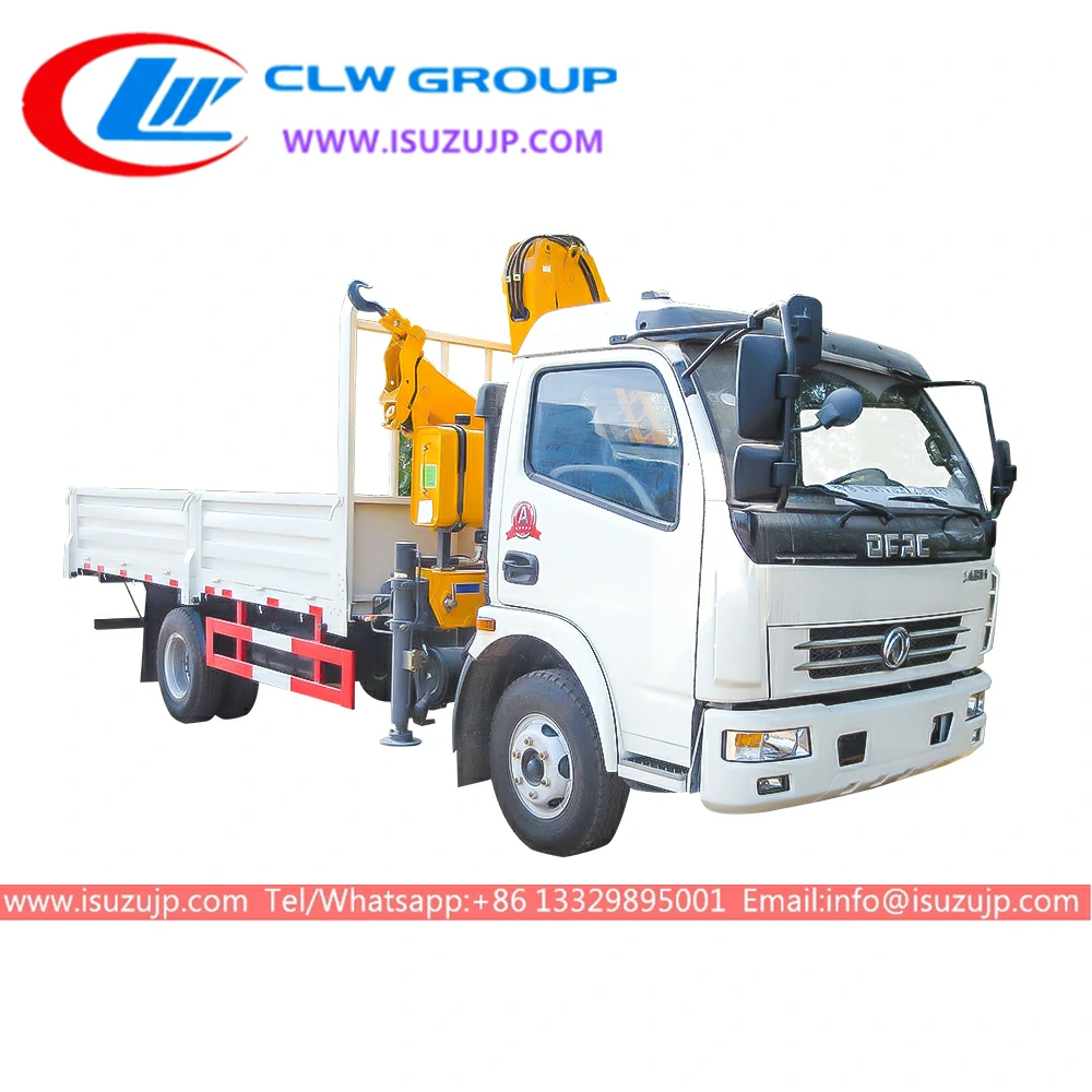 Dongfeng 4 ton knuckle boom truck mounted crane Oman