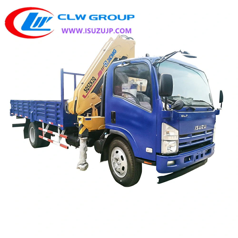 Isuzu NMR 5 ton Knuckle crane truck for sale Mongolia