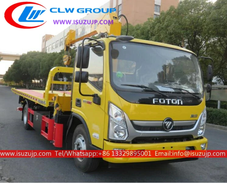 Foton 5 ton flatbed wrecker crane Gambia