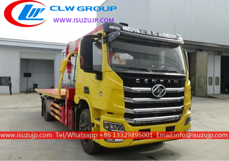 SAIC Hongyan 8 ton heavy duty tow truck crane Gabon