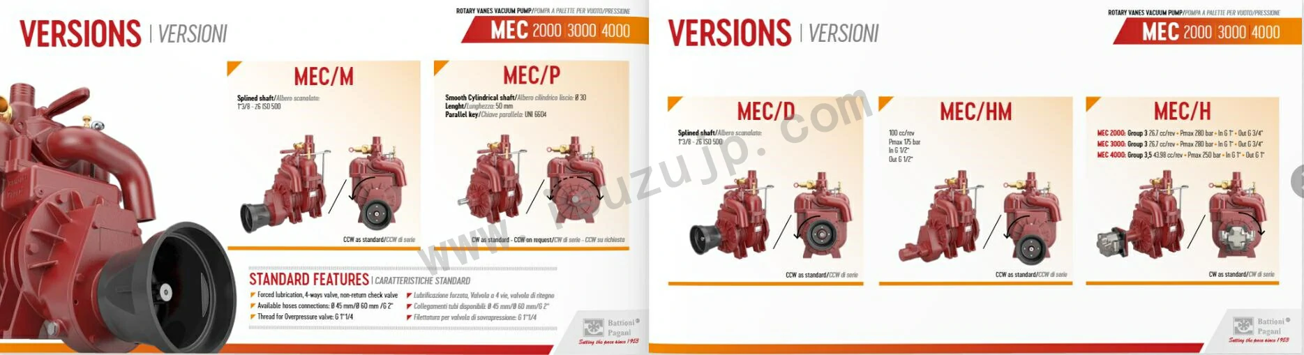 BATTIONI PAGANI MEC 1000-8000 Vacuum Pump Instructions 3