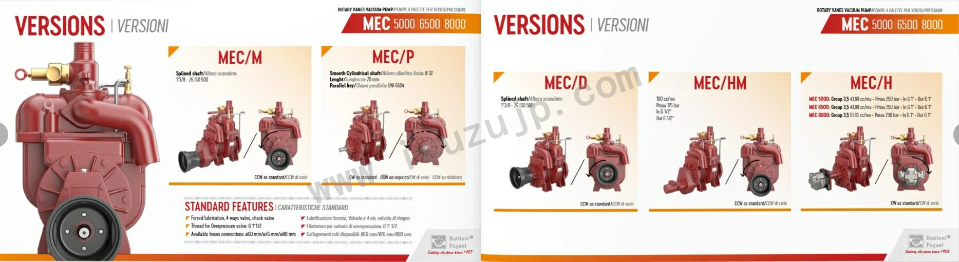 BATTIONI PAGANI MEC 1000-8000 Vacuum Pump Instructions 5