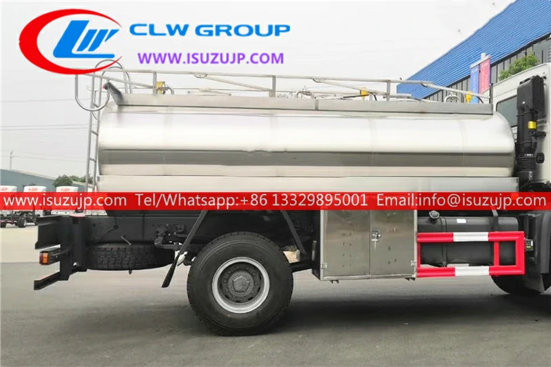 Isuzu 12cbm bulk dairy tanker truck