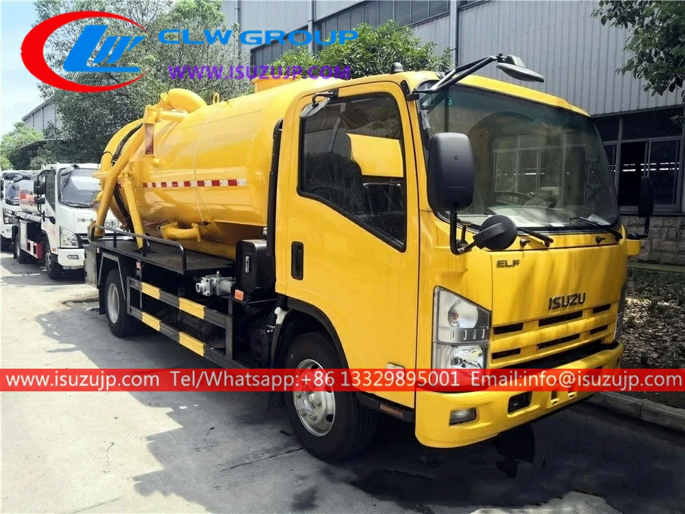 Isuzu NPR 8 ton integrated tank vacuum jetter truck