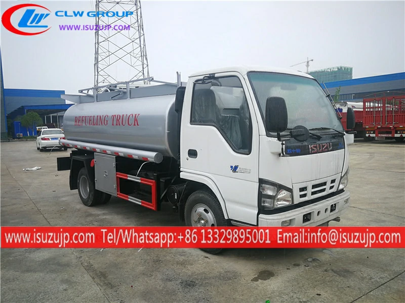 Isuzu 4k engine 8000 liters refueling truck