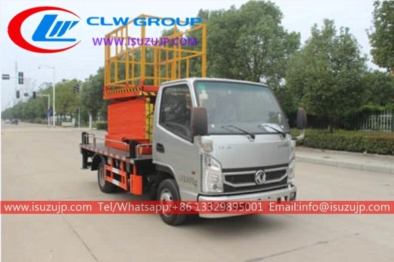 Dongfeng 8 meters flatbed scissor lift truck the Cook Islands