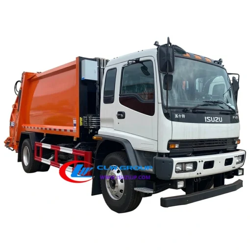 Camión de reciclaje de compresión de basura ISUZU FVR 12cbm
