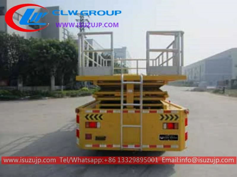 Isuzu 14meters scissor lift box truck for sale Libya