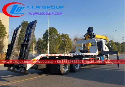 Isuzu GIGA 16T flatbed with crane for sale