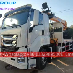 Isuzu heavy duty flatbed boom truck